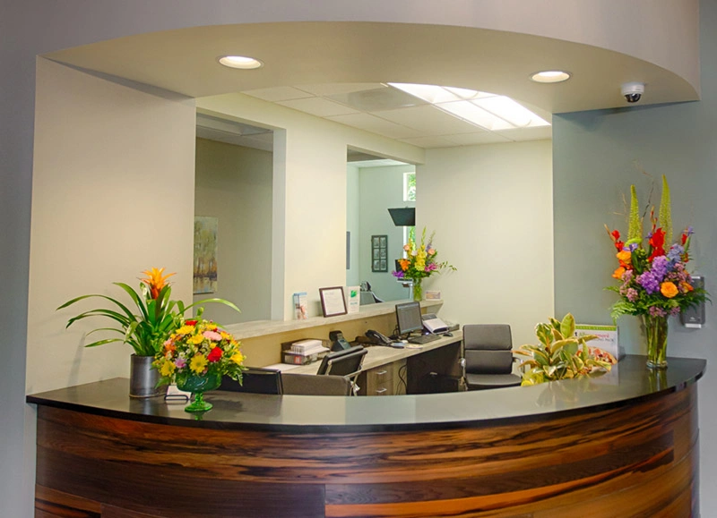 Reception area at Oregon Smile Care Center welcoming patients