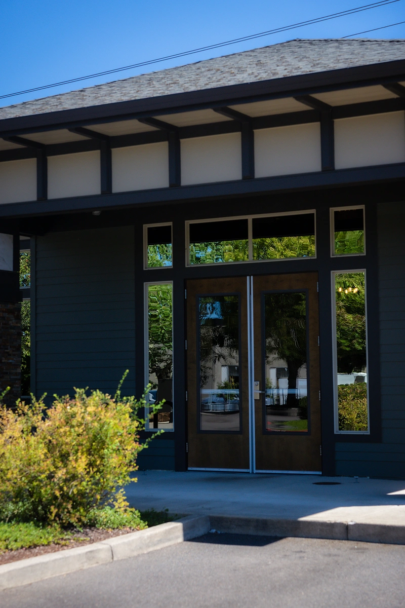 Exterior entrance of Oregon Smile Care Center building